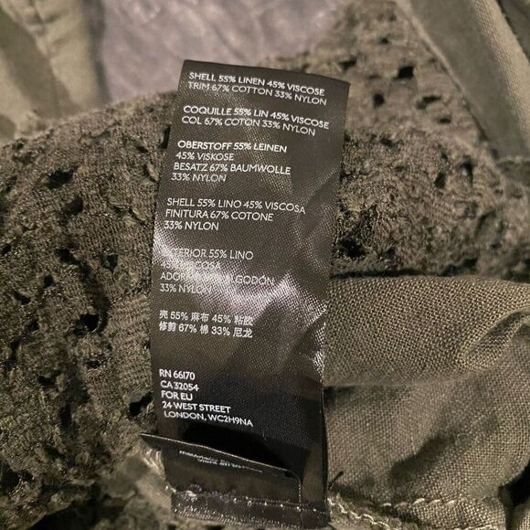 Free People Womens Size Large Green Lace Military Femme Lace Emilia Jacket Top - Picture 9 of 9